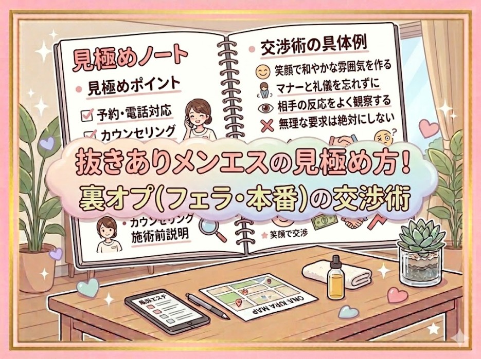 抜きありメンエスの見極め方！裏オプ(フェラ・本番)の交渉術