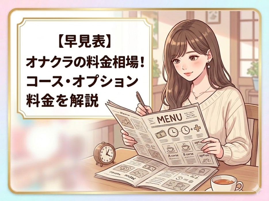 【早見表】オナクラの料金相場！コース・オプション料金を解説